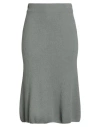 Fedeli Woman Midi Skirt Sage Green Size 6 Cashmere In Gray