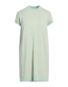 Fedeli Woman Mini Dress Light Green Size 6 Cotton, Linen In Gray