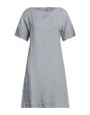 Fedeli Woman Mini Dress Light Grey Size 4 Linen