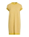 Fedeli Woman Mini Dress Yellow Size 8 Cotton, Linen