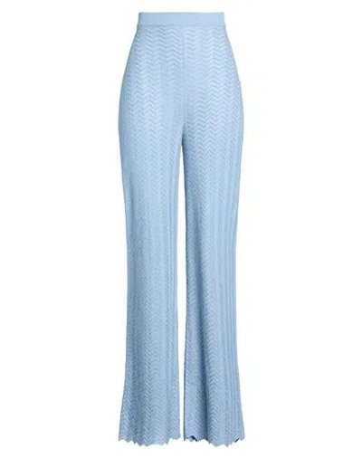 Fedeli Woman Pants Light Blue Size L Linen, Cotton