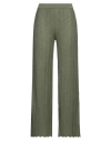 Fedeli Woman Pants Military Green Size S Linen, Cotton
