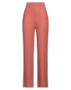 Fedeli Woman Pants Rust Size M Linen, Cotton In Red