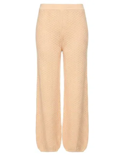 Fedeli Woman Pants Sand Size 6 Cotton, Linen In Neutral