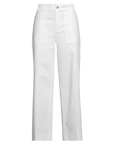 Fedeli Woman Pants White Size 6 Cotton, Polyamide