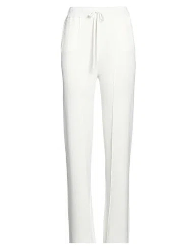 Fedeli Woman Pants White Size 8 Viscose, Cotton