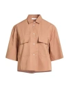 Fedeli Woman Shirt Camel Size 6 Cotton In Brown