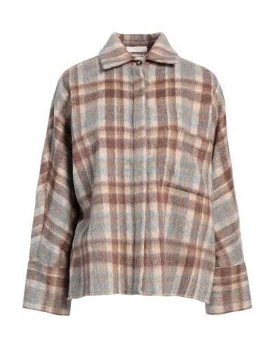 Fedeli Woman Shirt Chocolate Brown Size 10 Baby Alpaca Wool, Polyester