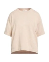 Fedeli Woman Sweater Beige Size 8 Cotton, Linen In Neutral