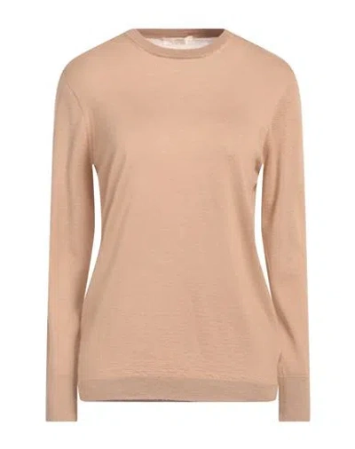 Fedeli Woman Sweater Camel Size 12 Cashmere, Silk In Beige