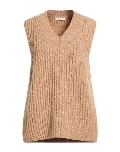 Fedeli Woman Sweater Camel Size M Cashmere In Sand