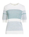 Fedeli Woman Sweater Deep Teal Size 8 Cashmere, Silk In White