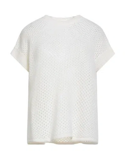 Fedeli Woman Sweater Ivory Size Onesize Cashmere, Linen In White