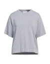 Fedeli Woman Sweater Light Blue Size 6 Cotton, Linen In Gray