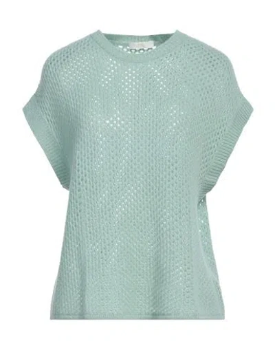 Fedeli Woman Sweater Light Green Size 10 Cashmere, Linen