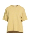 Fedeli Woman Sweater Mustard Size 6 Cotton, Linen In Yellow
