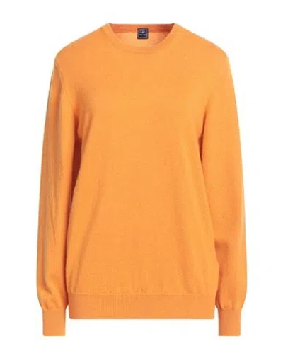 Fedeli Woman Sweater Orange Size 16 Cashmere