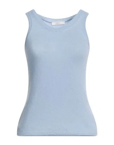Fedeli Woman Sweater Sky Blue Size 6 Cashmere, Silk