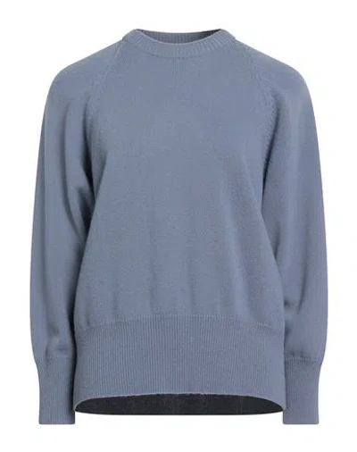 Fedeli Woman Sweater Slate Blue Size 6 Virgin Wool, Cashmere