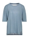 Fedeli Woman Sweater Slate Blue Size M Linen, Cotton