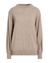 Fedeli Woman Sweater Taupe Size L Cashmere In Brown