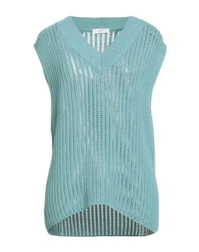 Fedeli Woman Sweater Turquoise Size 6 Cotton In Blue