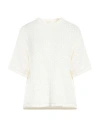 Fedeli Woman Sweater White Size 8 Cotton, Linen