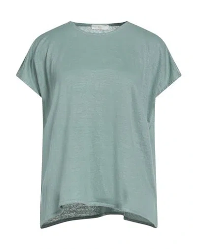 Fedeli Woman T-shirt Sage Green Size 4 Linen, Elastane