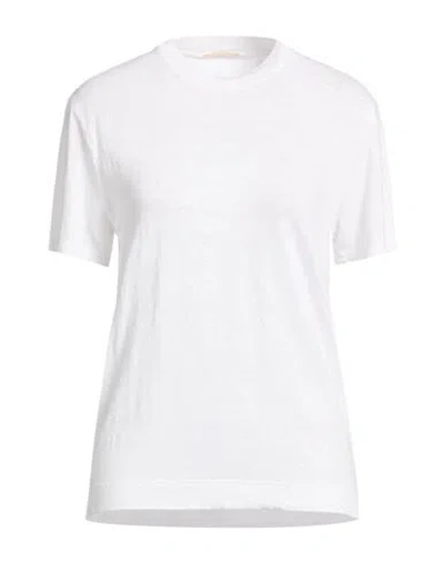Fedeli Woman T-shirt White Size 6 Linen, Elastane