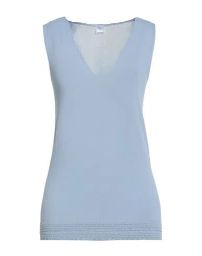 Fedeli Woman Top Light Blue Size 6 Viscose, Organic Cotton