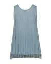 Fedeli Woman Top Pastel Blue Size 2 Linen, Silk In Blue