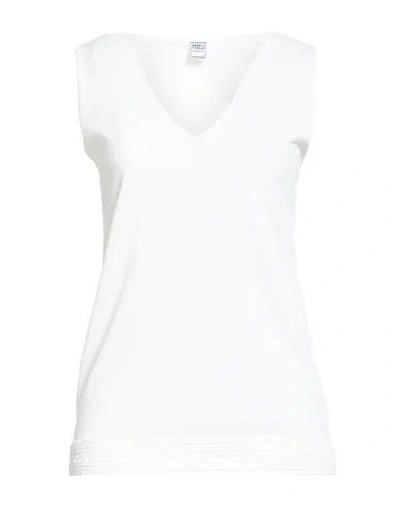 Fedeli Woman Top White Size 6 Viscose, Organic Cotton