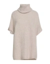 Fedeli Woman Turtleneck Beige Size 8 Virgin Wool, Cashmere, Polyamide In Neutral