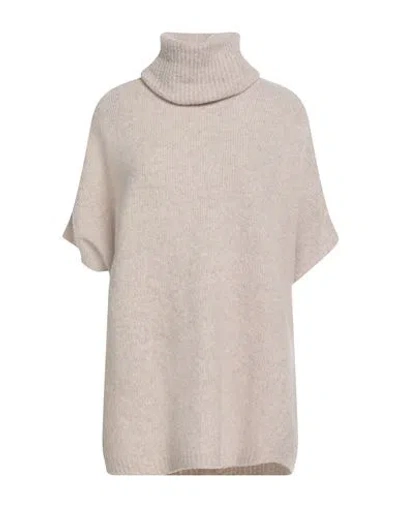 Fedeli Woman Turtleneck Beige Size 8 Virgin Wool, Cashmere, Polyamide In Neutral