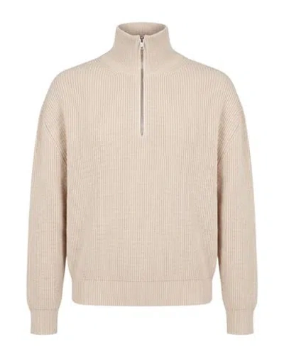 Fedeli Woman Turtleneck Beige Size M Cashmere In Neutral