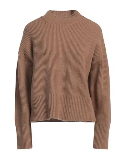 Fedeli Woman Turtleneck Camel Size 10 Cashmere In Brown