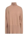 Fedeli Woman Turtleneck Camel Size 6 Cashmere In Brown