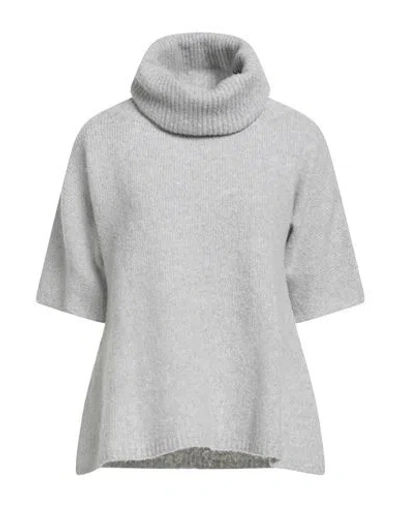 Fedeli Woman Turtleneck Grey Size 6 Virgin Wool, Cashmere, Polyamide In Gray