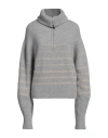 Fedeli Woman Turtleneck Grey Size M Virgin Wool, Cashmere, Polyamide In Grey