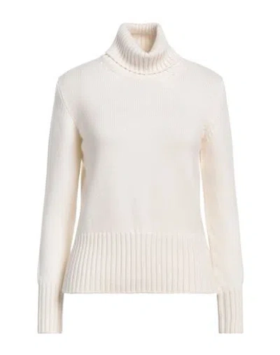 Fedeli Woman Turtleneck Ivory Size 8 Cashmere In White