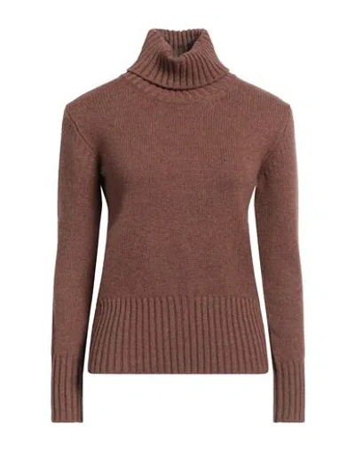 Fedeli Woman Turtleneck Light Brown Size 8 Cashmere In Beige