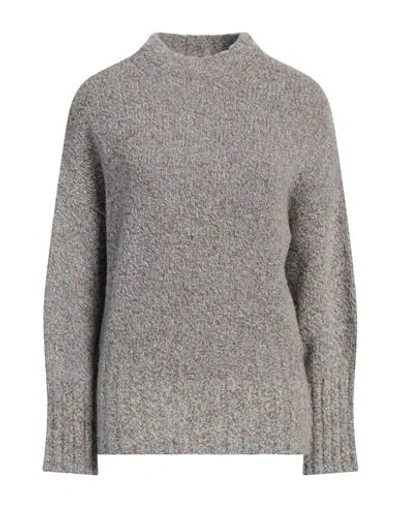 Fedeli Woman Turtleneck Light Grey Size 4 Cashmere, Wool, Polyester In Gray