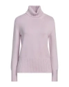 Fedeli Woman Turtleneck Lilac Size 10 Cashmere In Pink