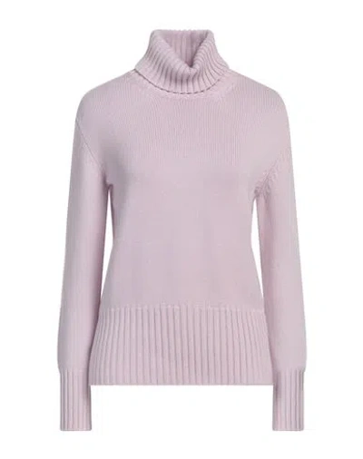 Fedeli Woman Turtleneck Lilac Size 10 Cashmere In Pink