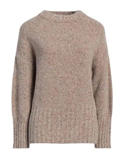 Fedeli Woman Sweater Sand Size 8 Cashmere, Wool, Polyester In Beige