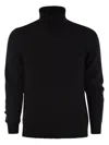 Fedeli Wool And Cashmere Turtleneck Jumper In Black