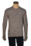 Fedeli Wool-cashmere Marled Crewneck Knit Sweater In Brown