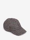 Fedeli Houndstooth Wool Hat In Gray