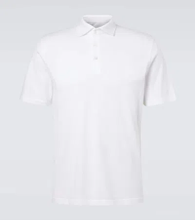 Fedeli Zero Cotton Jersey Polo Shirt In White