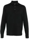 Fedeli Virgin Wool Polo Shirt Knitwear Black In Black